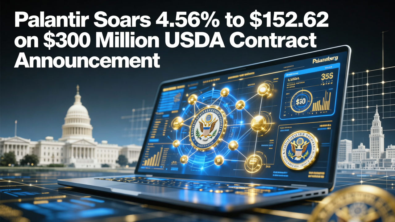 Palantir Soars 4.56% to $152.62 on $300 Million USDA Contract Announcement