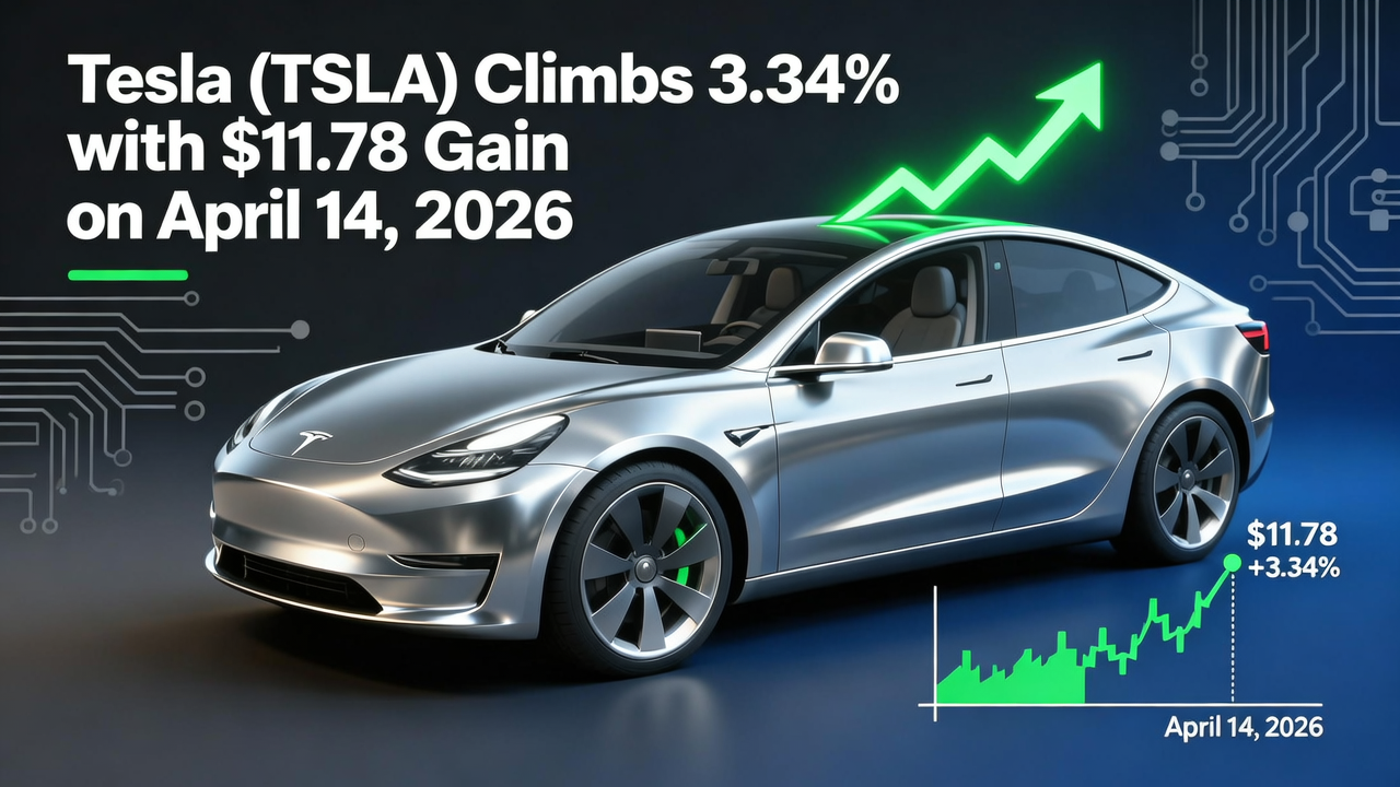 Tesla (TSLA) Climbs 3.34% with $11.78 Gain on April 14, 2026