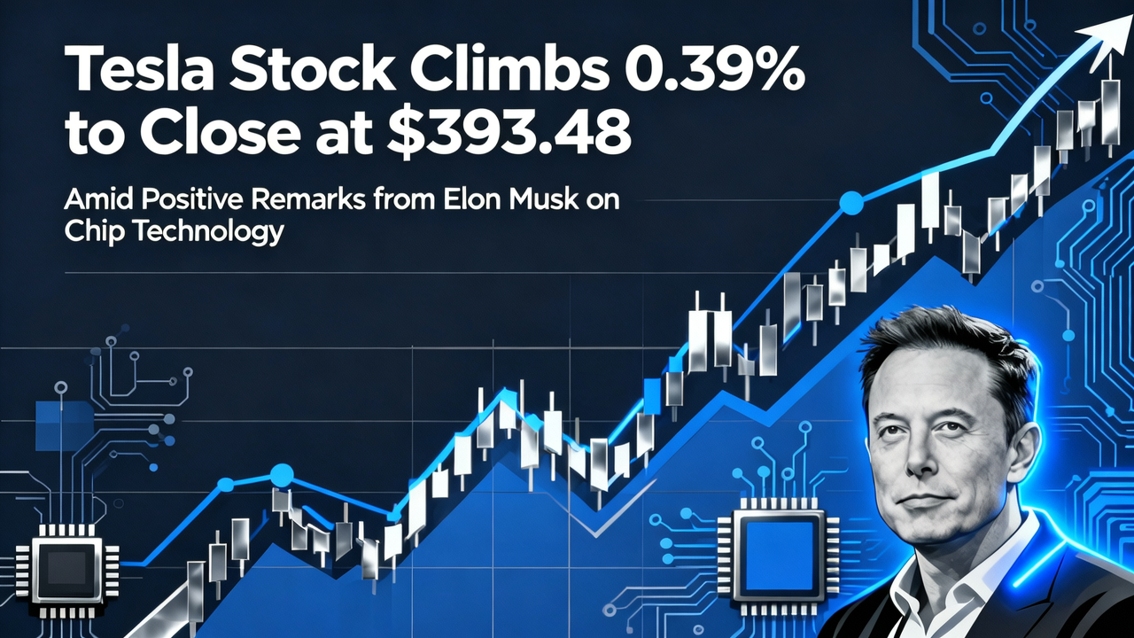 Tesla Stock Climbs 0.39% to Close at $393.48 Amid Positive Remarks from Elon Musk on Chip Technology