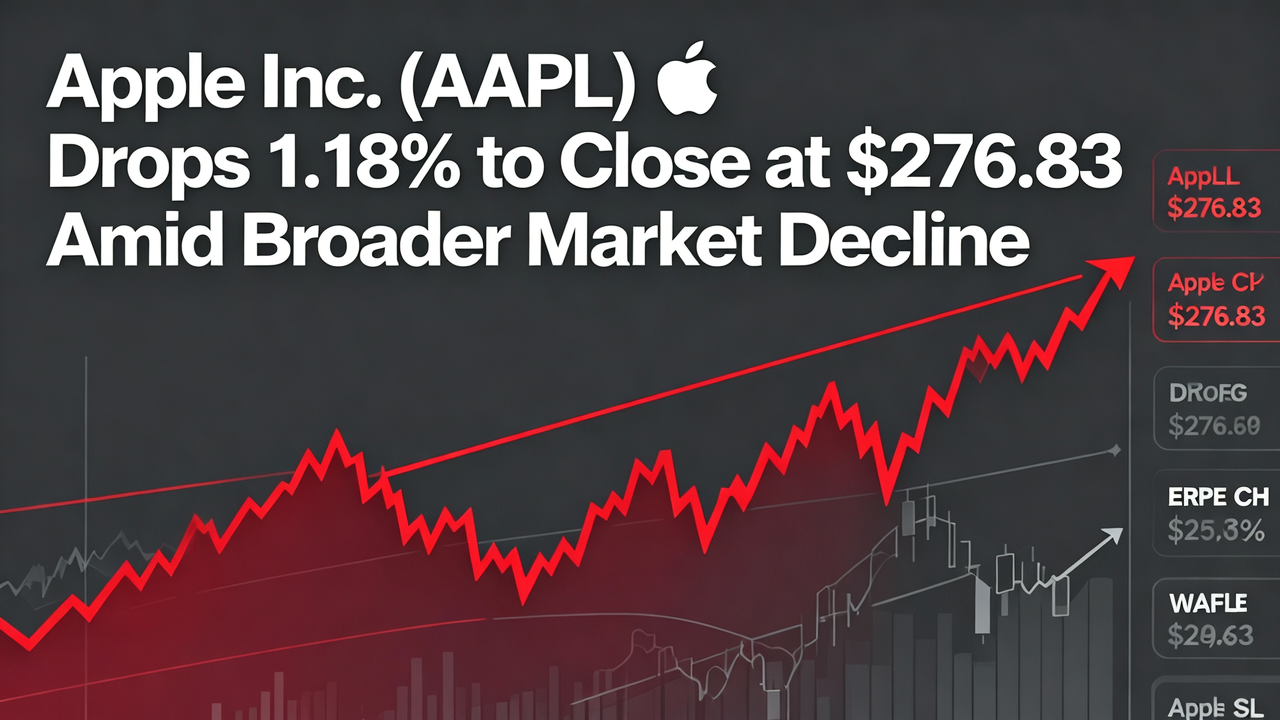 Apple Inc. (AAPL) Drops 1.18% to Close at $276.83 Amid Broader Market Decline