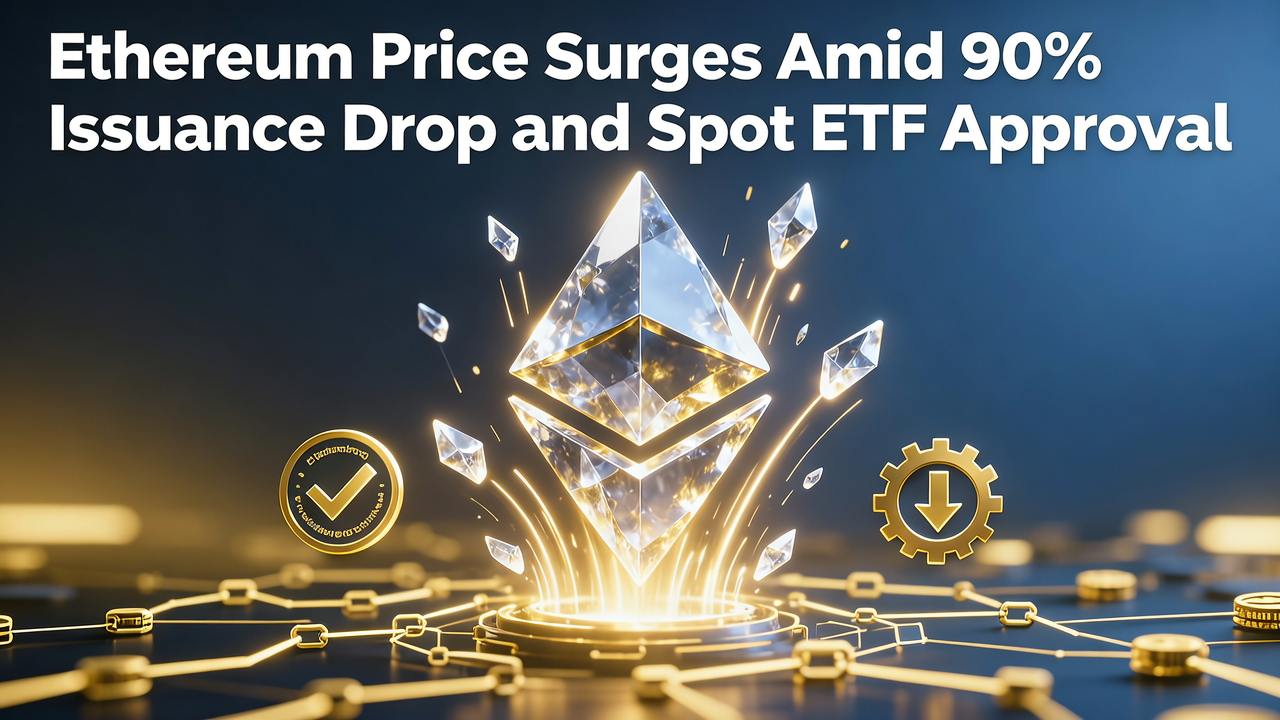 Ethereum Price Surges Amid 90% Issuance Drop and Spot ETF Approval