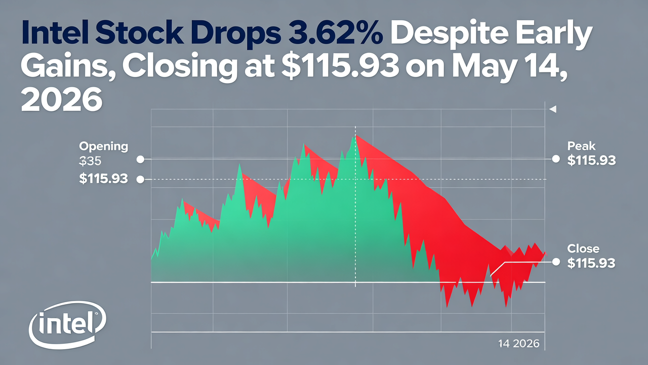 Intel Stock Drops 3.62% Despite Early Gains, Closing at $115.93 on May 14, 2026