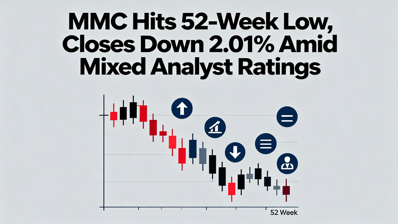 MMC Hits 52-Week Low, Closes Down 2.01% Amid Mixed Analyst Ratings