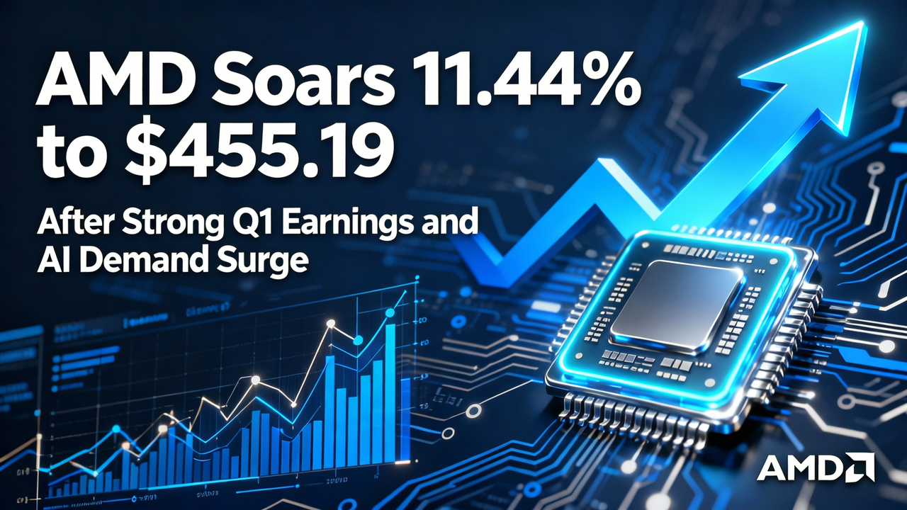 AMD Soars 11.44% to $455.19 After Strong Q1 Earnings and AI Demand Surge