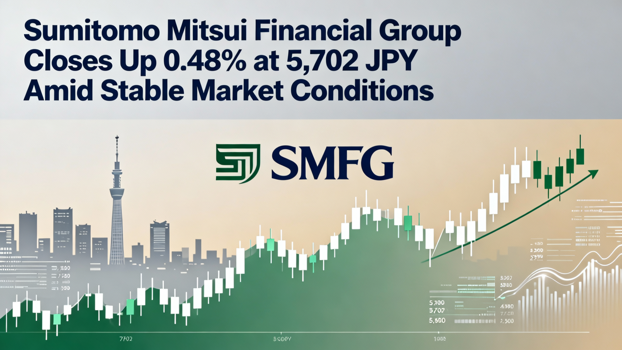 Sumitomo Mitsui Financial Group Closes Up 0.48% at 5,702 JPY Amid Stable Market Conditions