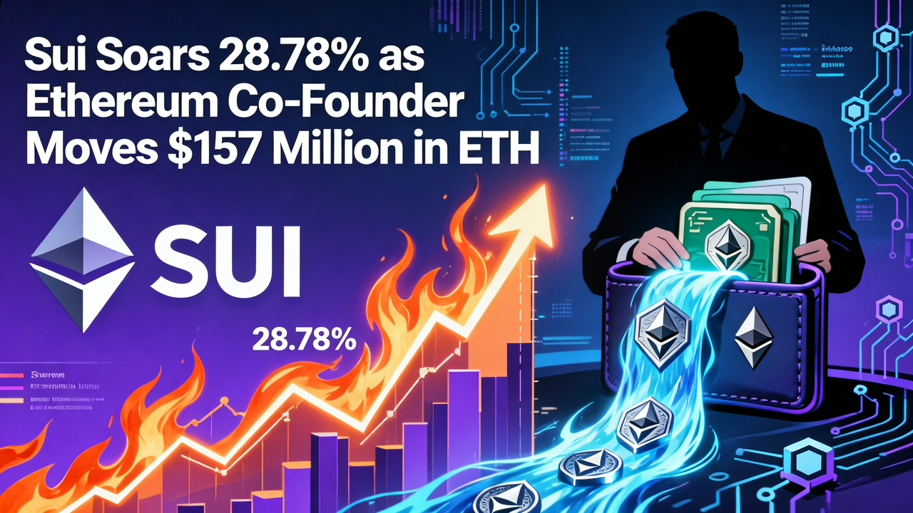 Sui Soars 28.78% as Ethereum Co-Founder Moves $157 Million in ETH