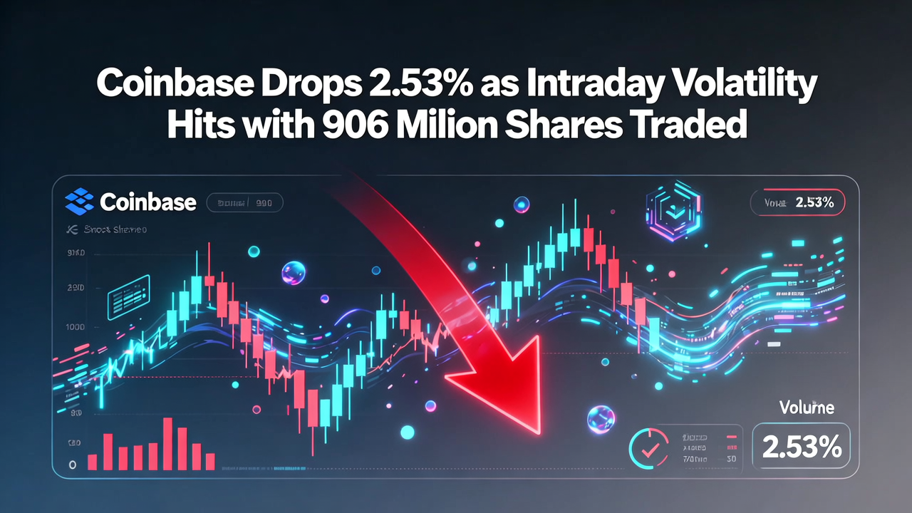 Coinbase Drops 2.53% as Intraday Volatility Hits with 906 Million Shares Traded