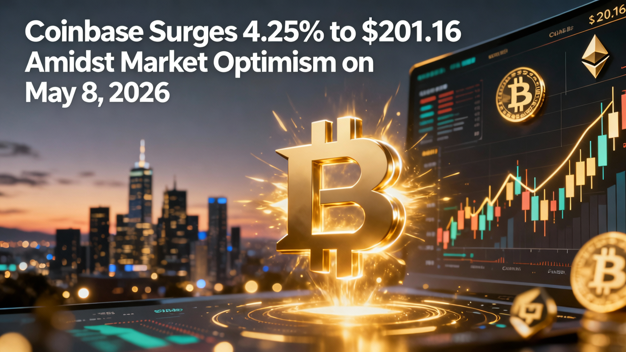 Coinbase Surges 4.25% to $201.16 Amidst Market Optimism on May 8, 2026