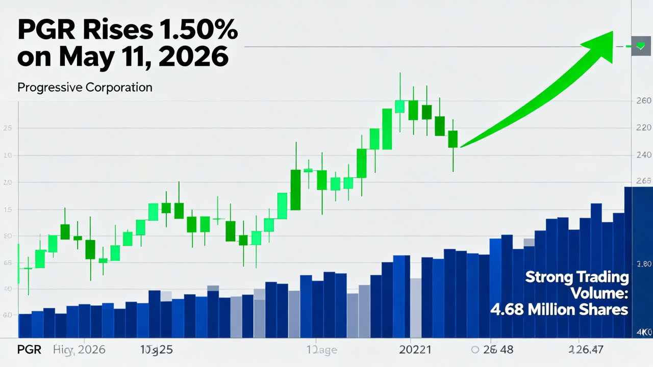 PGR Rises 1.50% on May 11, 2026, with Strong Trading Volume of 4.68 Million Shares