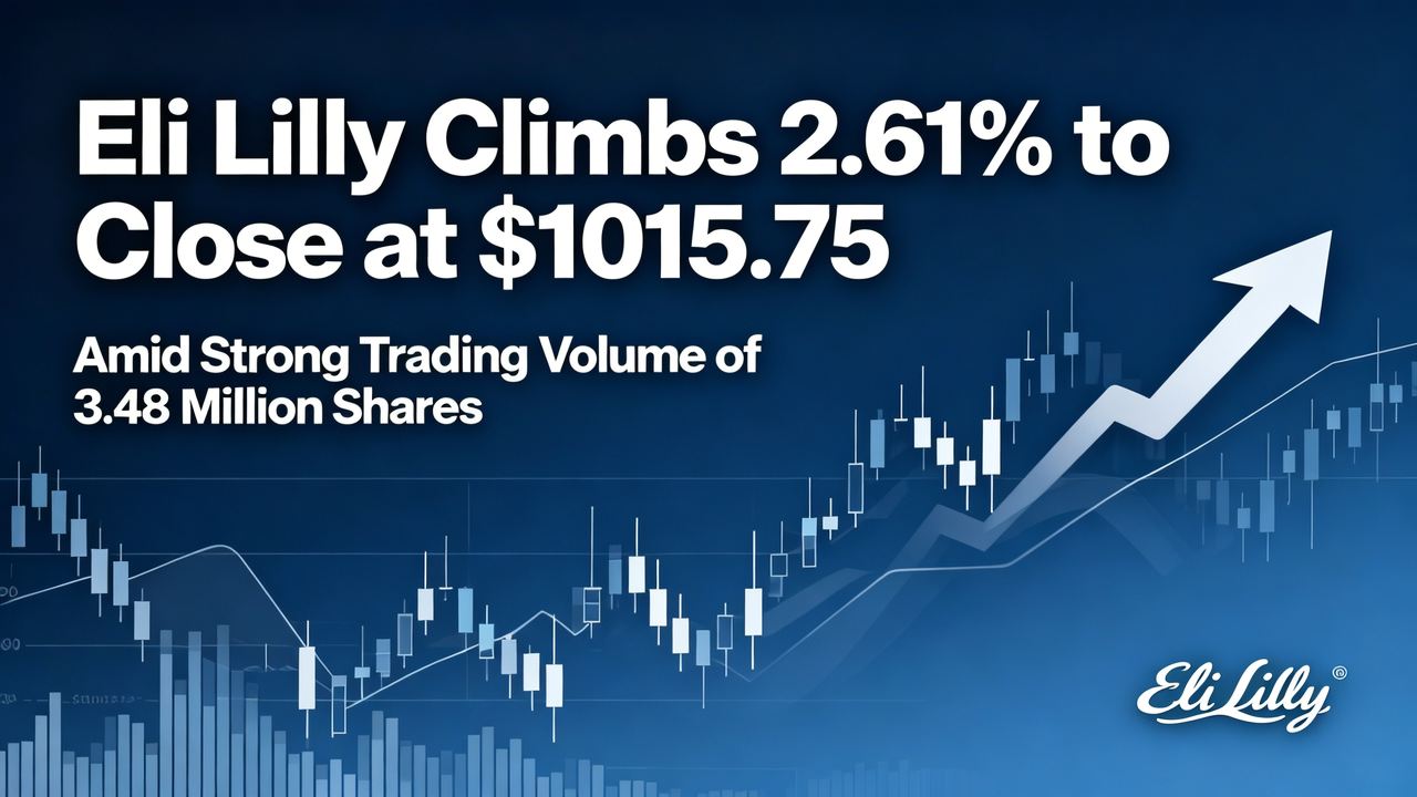 Eli Lilly Climbs 2.61% to Close at $1015.75 Amid Strong Trading Volume of 3.48 Million Shares