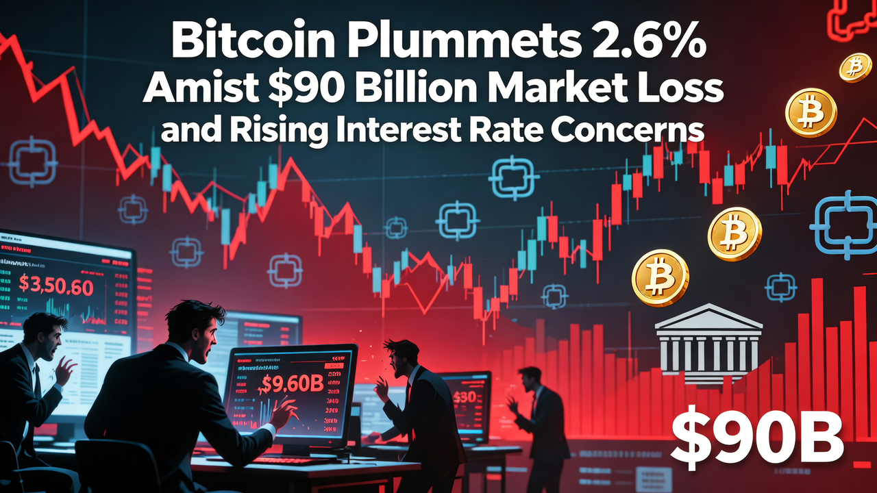 Bitcoin Plummets 2.6% Amidst $90 Billion Market Loss and Rising Interest Rate Concerns