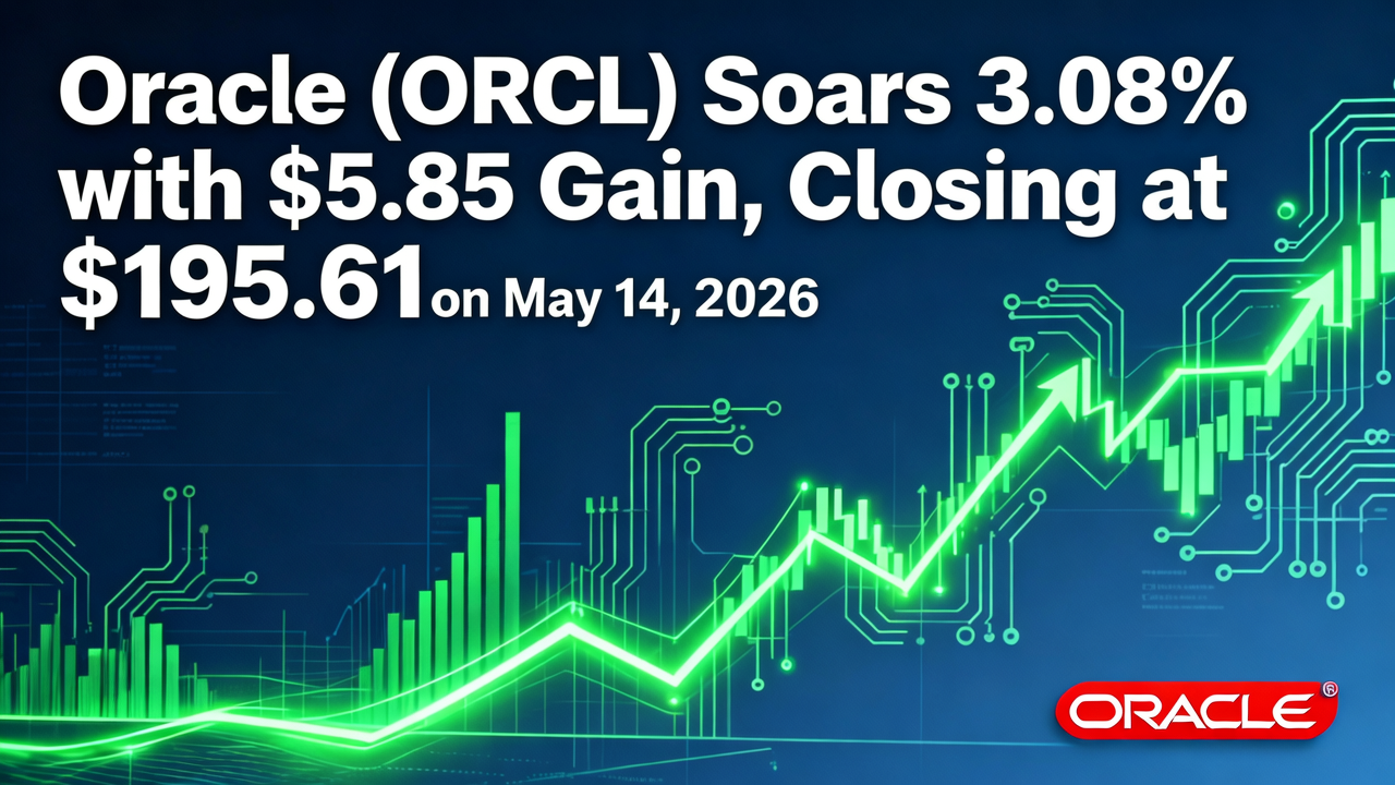 Oracle (ORCL) Soars 3.08% with $5.85 Gain, Closing at $195.61 on May 14, 2026