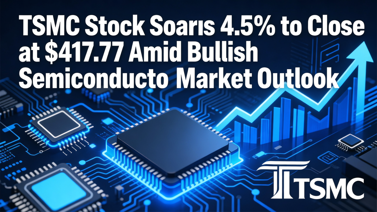 TSMC Stock Soars 4.5% to Close at $417.77 Amid Bullish Semiconductor Market Outlook