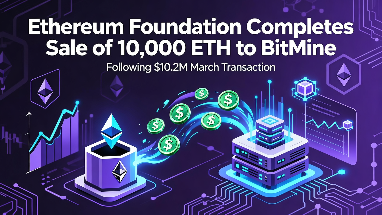 Ethereum Foundation Completes Sale of 10,000 ETH to BitMine, Following $10.2M March Transaction
