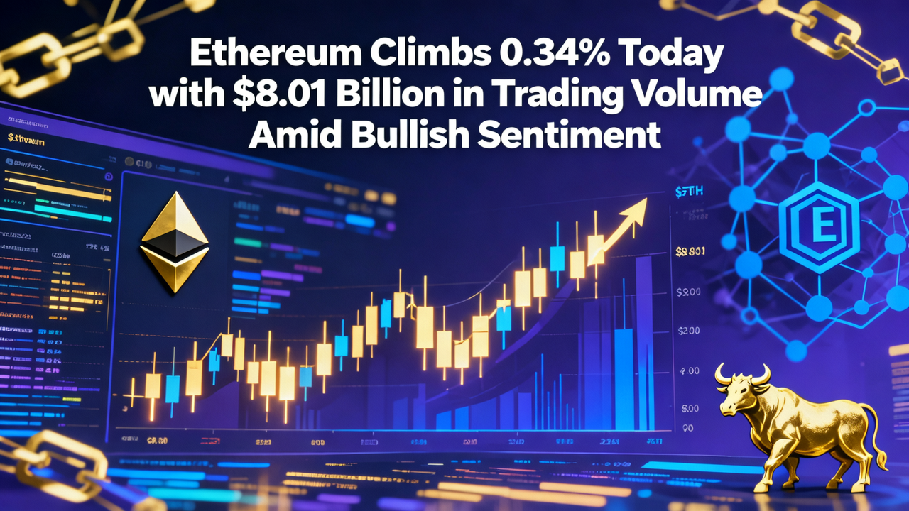 Ethereum Climbs 0.34% Today with $8.01 Billion in Trading Volume Amid Bullish Sentiment