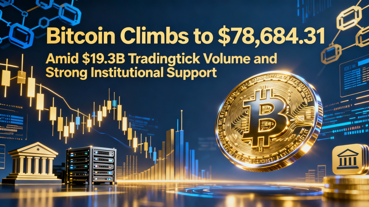 Bitcoin Climbs to $78,684.31 Amid $19.3B Trading Volume and Strong Institutional Support