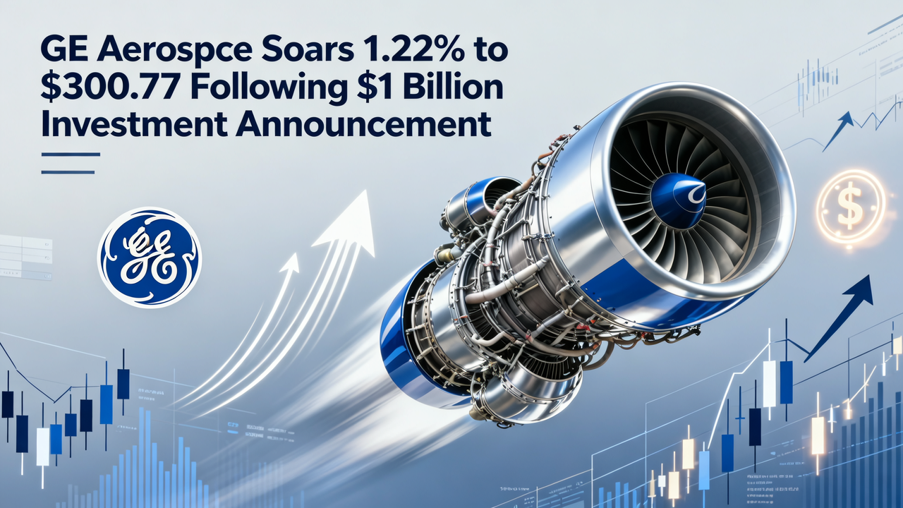 GE Aerospace Soars 1.22% to $300.77 Following $1 Billion Investment Announcement