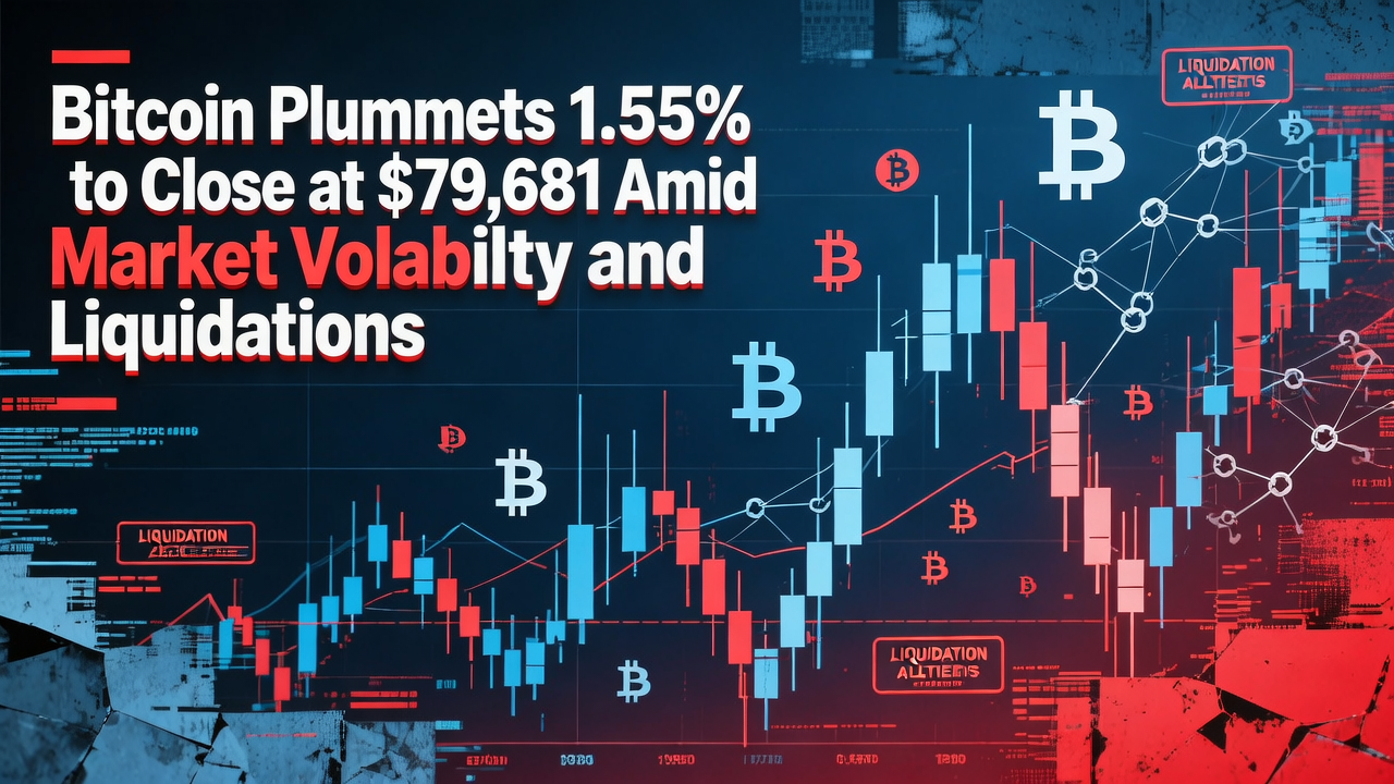 Bitcoin Plummets 1.55% to Close at $79,681 Amid Market Volatility and Liquidations