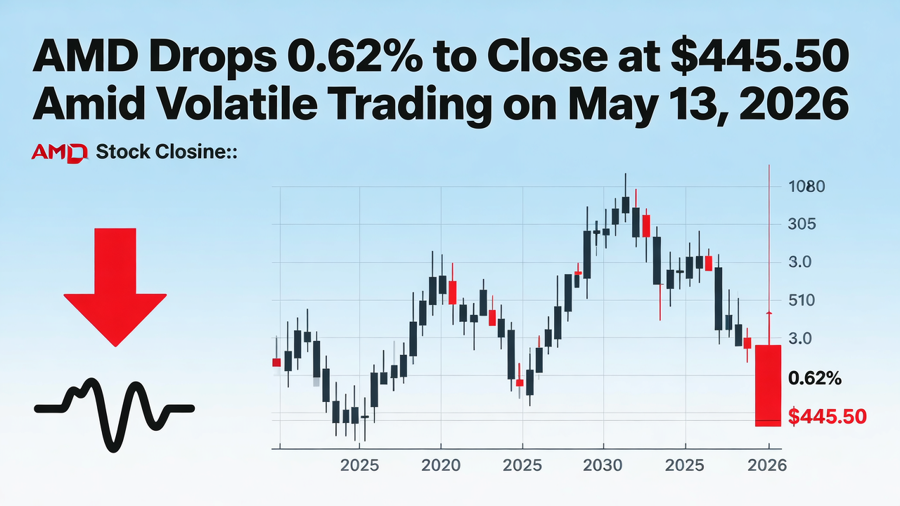 AMD Drops 0.62% to Close at $445.50 Amid Volatile Trading on May 13, 2026