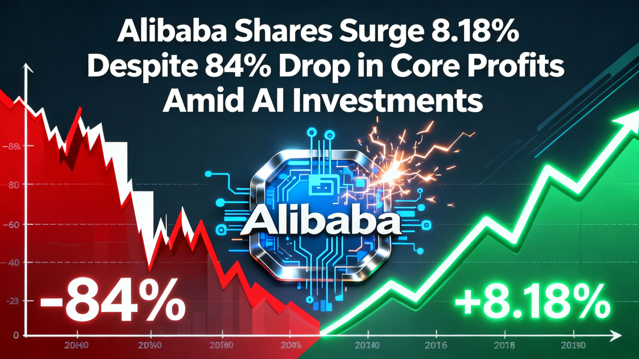 Alibaba Shares Surge 8.18% Despite 84% Drop in Core Profits Amid AI Investments