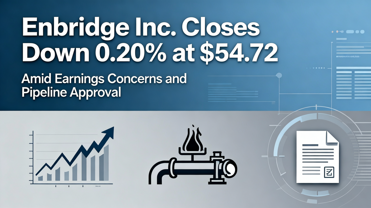 Enbridge Inc. Closes Down 0.20% at $54.72 Amid Earnings Concerns and Pipeline Approval