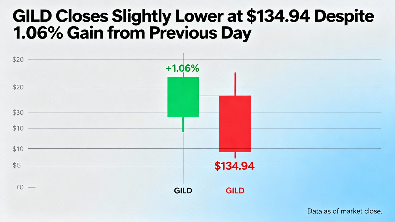 GILD Closes Slightly Lower at $134.94 Despite 1.06% Gain from Previous Day