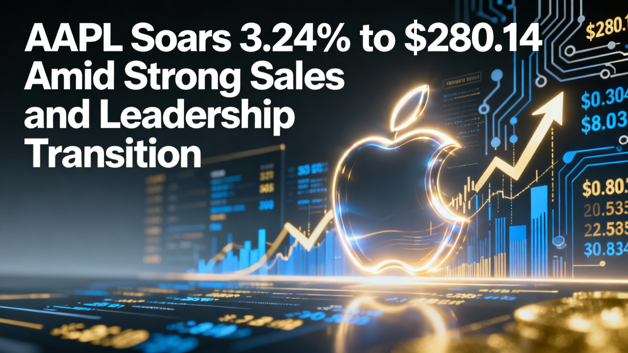 AAPL Soars 3.24% to $280.14 Amid Strong Sales and Leadership Transition