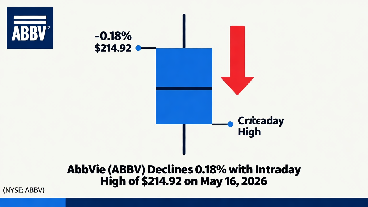 AbbVie (ABBV) Declines 0.18% with Intraday High of $214.92 on May 16, 2026