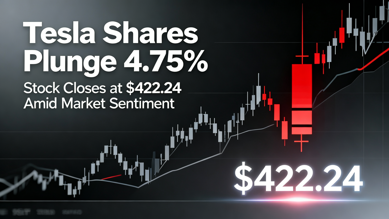 Tesla Shares Plunge 4.75% as Stock Closes at $422.24 Amid Market Sentiment
