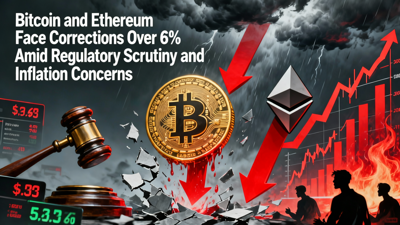 Bitcoin and Ethereum Face Corrections Over 6% Amid Regulatory Scrutiny and Inflation Concerns