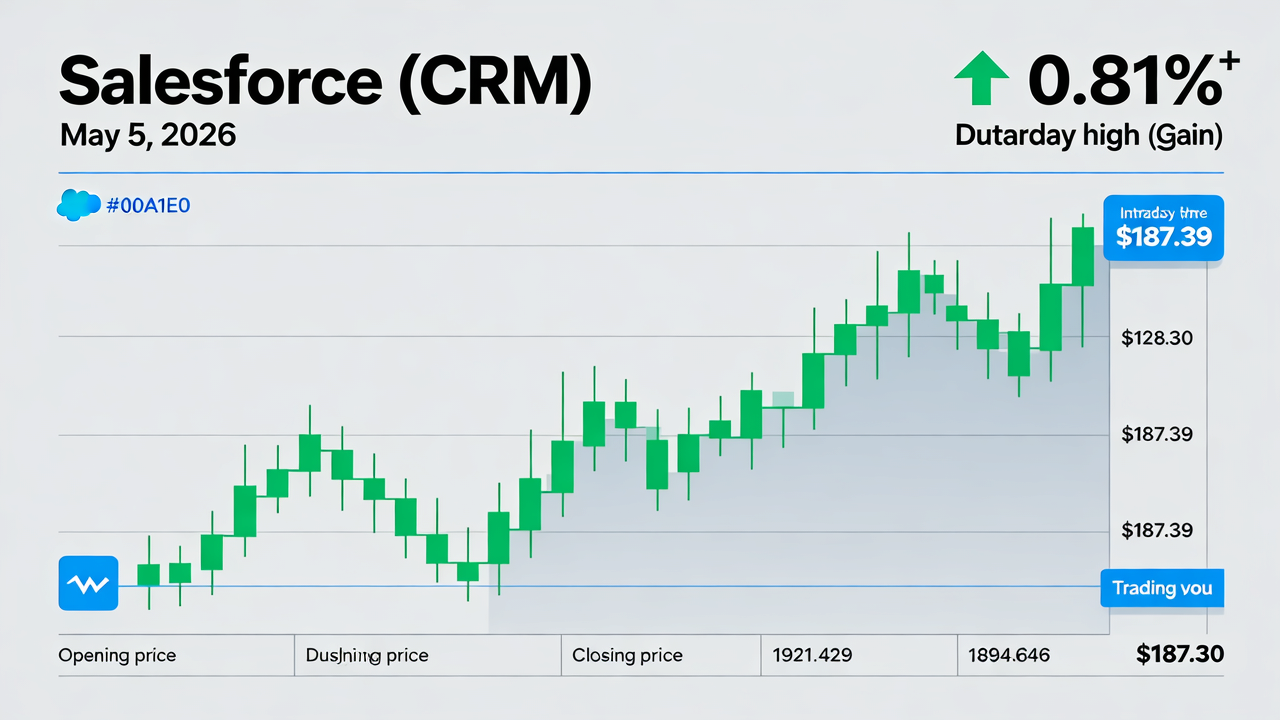 Salesforce (CRM) Gains 0.81% with Intraday High of $187.39 on May 5, 2026