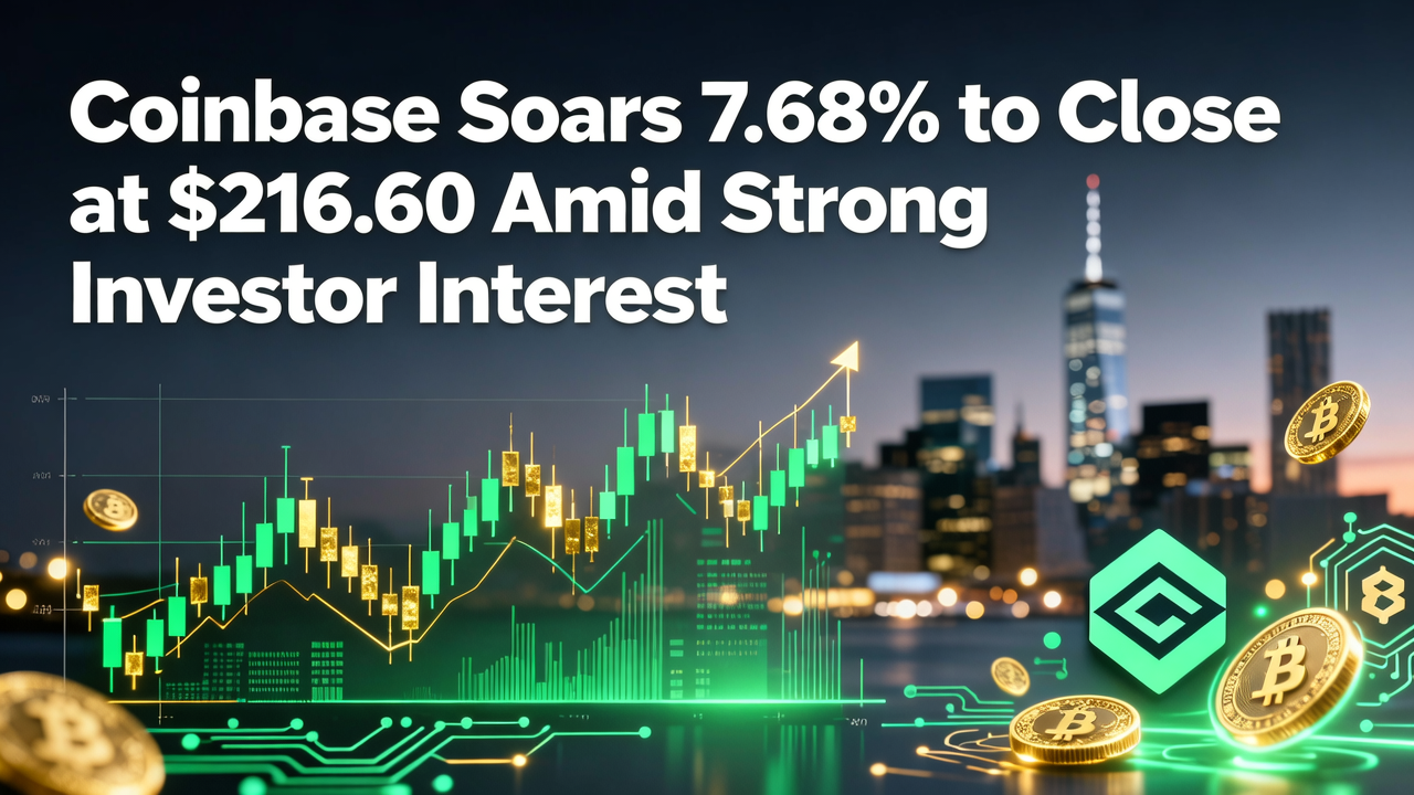 Coinbase Soars 7.68% to Close at $216.60 Amid Strong Investor Interest