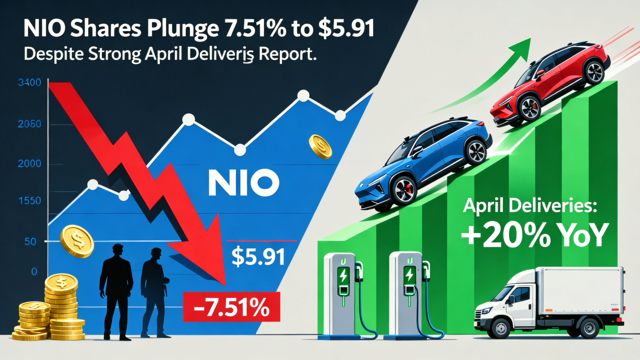 NIO Shares Plunge 7.51% to $5.91 Despite Strong April Delivery Report