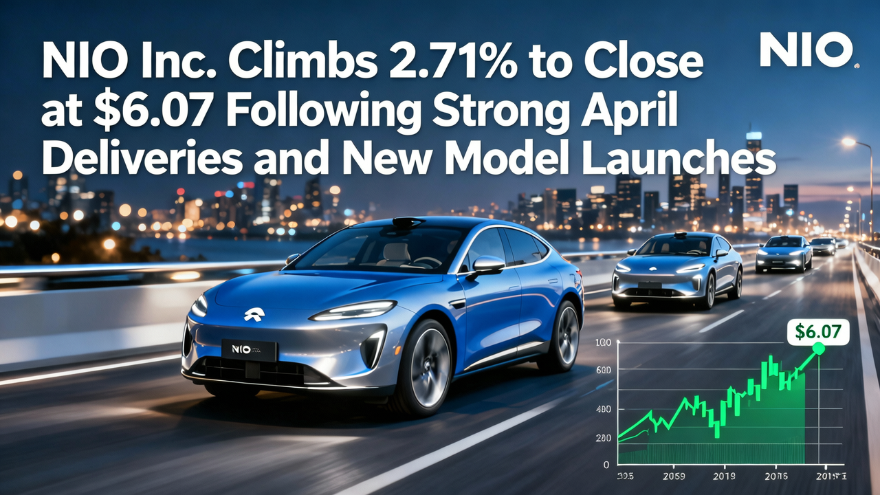 NIO Inc. Climbs 2.71% to Close at $6.07 Following Strong April Deliveries and New Model Launches