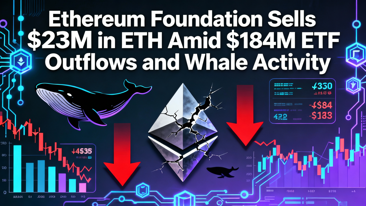 Ethereum Foundation Sells $23M in ETH Amid $184M ETF Outflows and Whale Activity