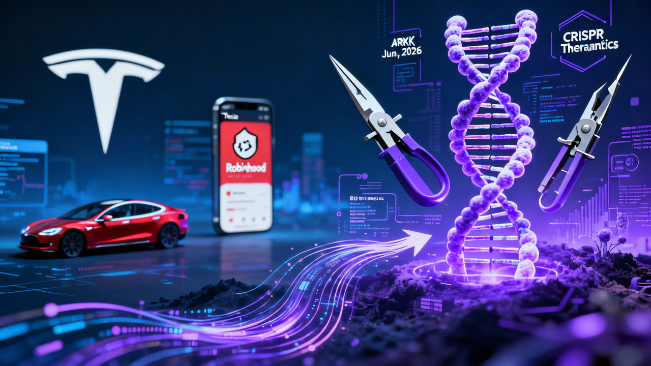 ARKK Sells Tesla and Robinhood While Increasing Stake in CRISPR on June 25, 2026