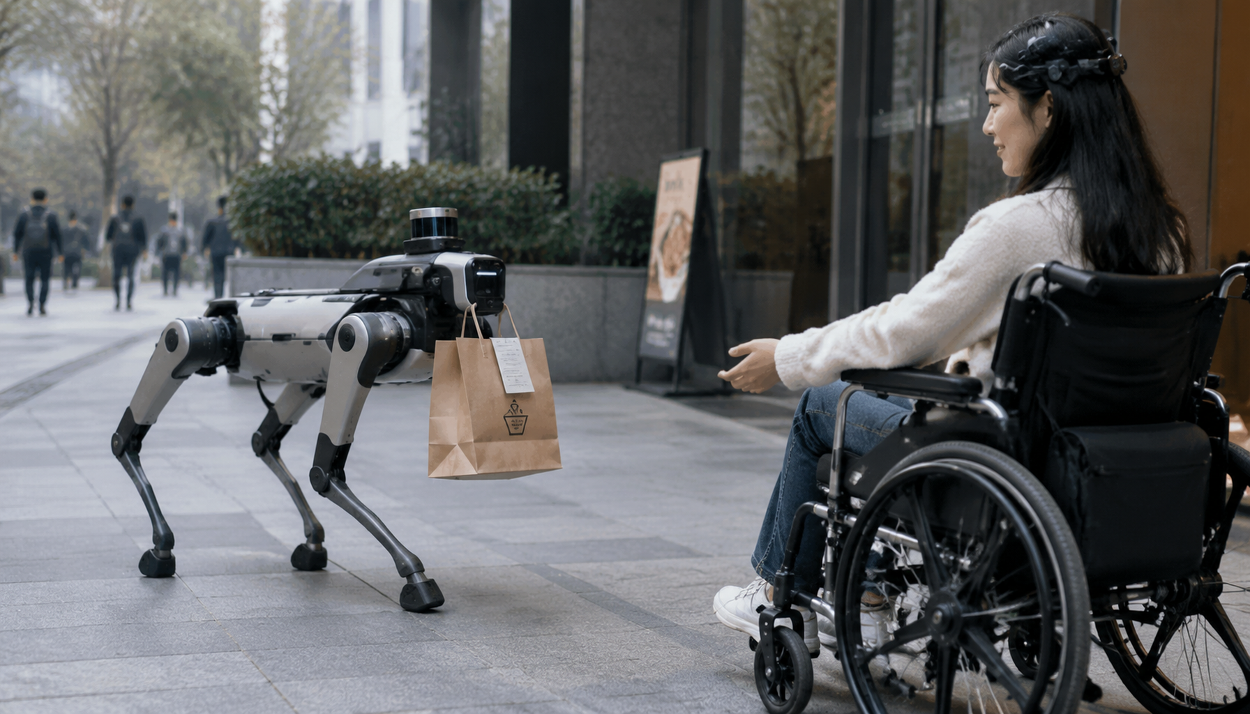 A Robot Dog Fetches Takeout as China Tests Brain-Controlled Mobility